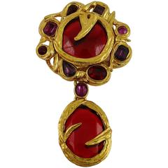 Yves Saint Laurent YSL Vintage Massive Jewelled Brooch Pendant 6