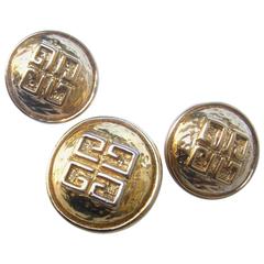 Givenchy France Gilt Metal Brooch & Earrings ca 1980s 7