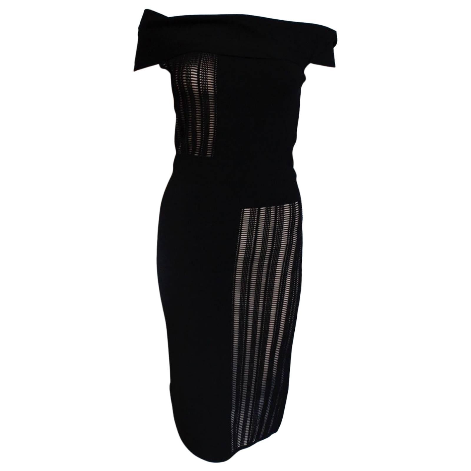 ROLAND MOURET Mable Black stretch-jersey dress M For Sale