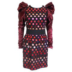 Dolce 
Gabbana Burgundy Disk "Special Piece" Fall 2009 Dress 40 uk 8