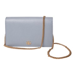 Borsa a tracolla Gucci Brieftasche an Kette GG Bicolor Azzurra mit Kette