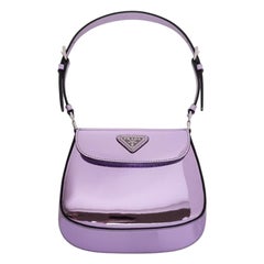 Borsa a spalla Prada Cleo Mini Pelle Spazzolata Lilla