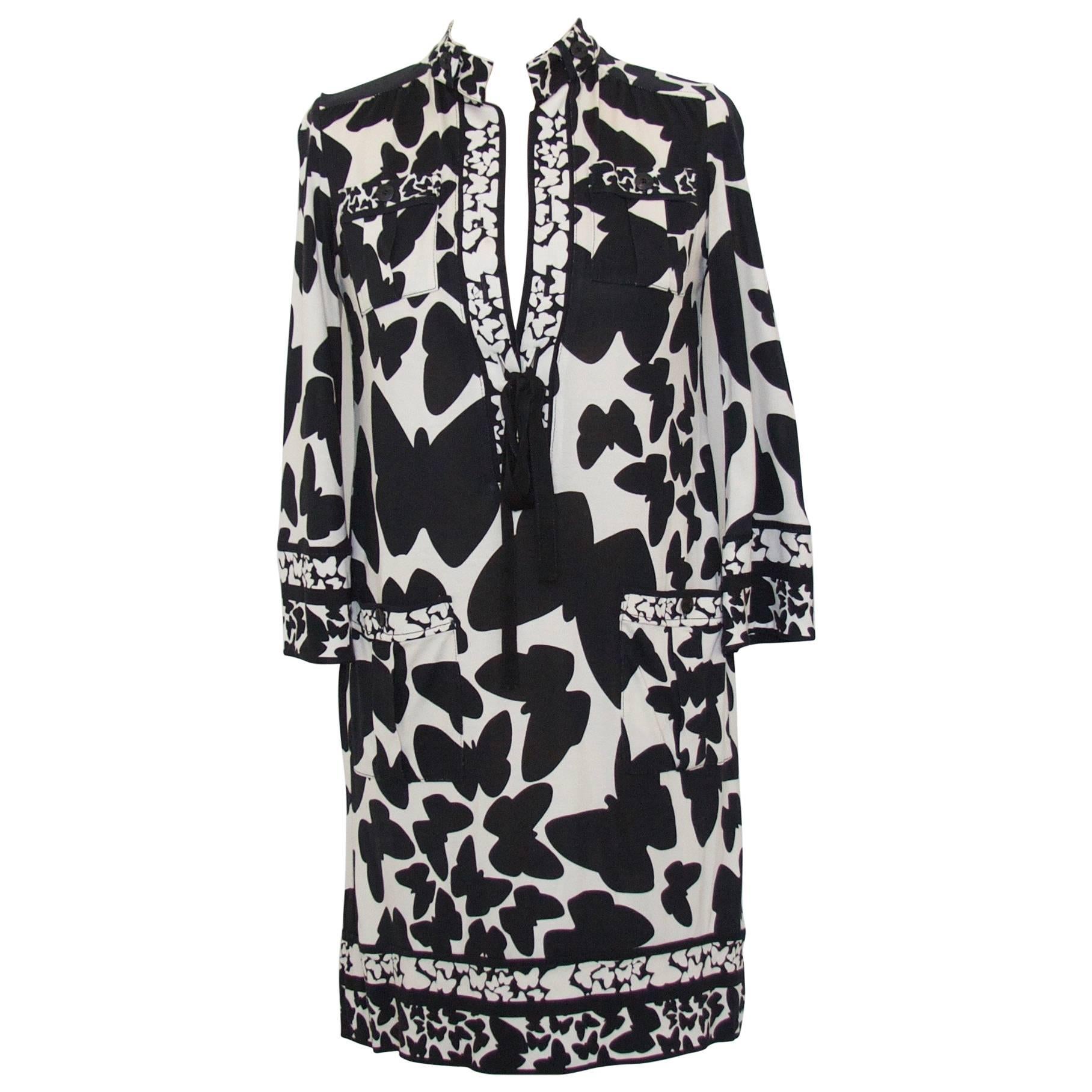 Diane Von Furstenberg black and white dress For Sale
