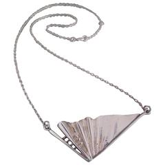 Danish Silver Modernist Mid Century Choker Necklace