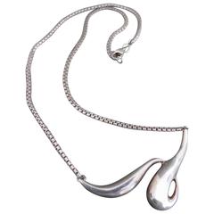 Danish Silver Modernist Mid Century Choker Necklace 