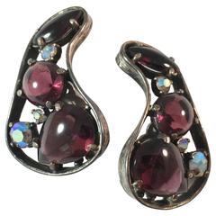 1940s Schiaparelli Biomorphic Shaped Earrings 2