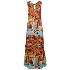 Jean Paul Gaultier Vintage Mesh Faces Maxi Dress