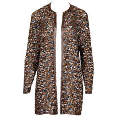 Judith Ann Vintage Sequin and Beaded Silk Cardigan Jacket