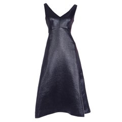F/W 2007 Isaac Mizrahi Vintage Black Metallic A Line Evening Dress F/W 2007