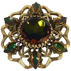 1950s Schiaparelli Watermelon Tourmaline Brooch 2