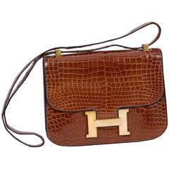 Hermès Constance Bag Rouge H Box Leather Enamelled Clasp 23 cm RARE at  1stDibs