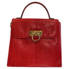 Salvatore Ferragamo bag in red lizard