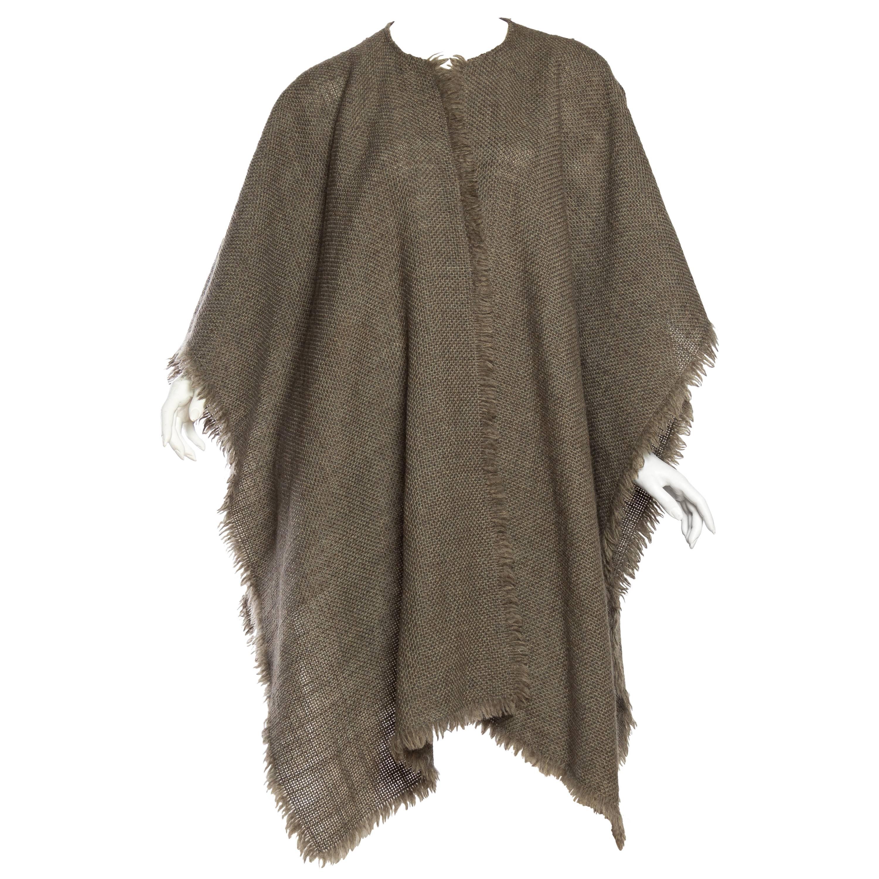 1980S ARMANI Light Weight Wool Blend Wrap Cape Shawl For Sale