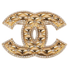 Chanel CC Brooch Ornamented with Rhinestones, 2023