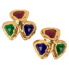 Boucles d'oreilles Chanel à clip avec pâte de verre, 2009