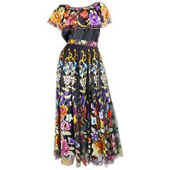 Retro Mexican Wedding Ensemble with Polychromatic Hand Embroidery