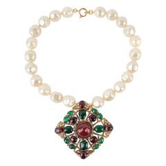 Chanel Pendant Necklace with Glass Paste, 1983