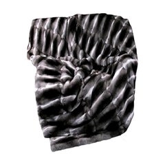 Used Brand New Black Velvet Chinchilla Fur blanket Mink fur (Queen Size 90"x100")