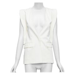 MAISON MARTIN MARGIELA 2011 cream silky padded deconstructed vest FR38 M