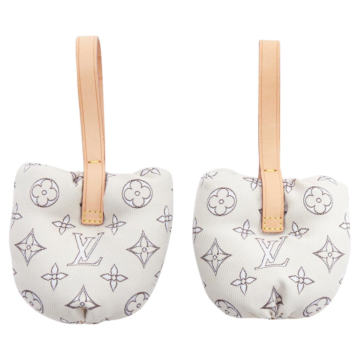 LOUIS VUITTON cream fabric LV monogram travel shoe horn