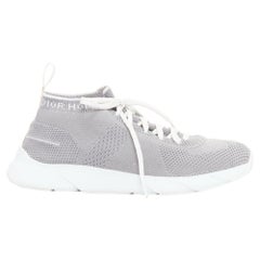 DIOR HOMME B21 Sockes grey white logo knit low top lace sneakers
