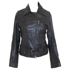 Adriano Goldschmied black leather jacket