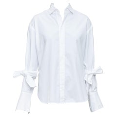 MATICEVSKI camisa de vestir blanca con cuello y mangas abotonadas