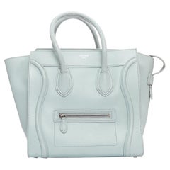 VECCHIA Celine Bagaglio medio in pelle blu pastello