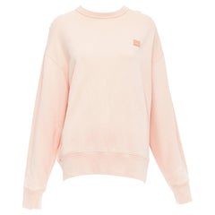 ACNE STUDIOS Fairah Face rosa smile square felpa in cotone XS