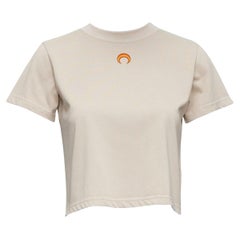 MARINE SERRE White Line beige orange moon embroidery tshirt M