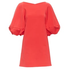 Tibi, mini abito in raso rosso a mezza manica con taglio a V sul retro, V.I.I.S.