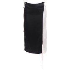 ALEXANDER WANG T jupe portefeuille à rayures noires, roses et crèmes taille US0 XS