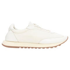 THE ROW Owen Runner white cream leather mesh low top sneakers EU38