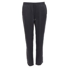 Alexander Wang T nero 100% seta lavata T logo pantaloni del pigiama XS