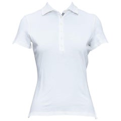 LORO PIANA polo à rayures en coton mélangé blanc IT40 S