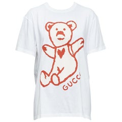 GUCCI GARDEN Rotes Cartoon-Bär-Baumwollthemd XXS