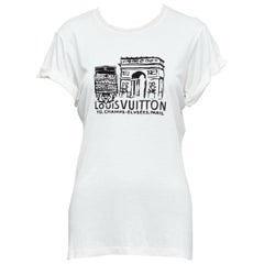 T-shirt blanc imprimé Arc de Triomphe en feutre LOUIS VUITTON  S