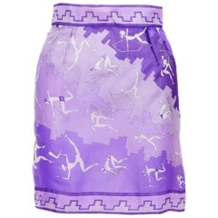 rare EMILIO PUCCI Vintage 100% silk cupid illustration print skirt IT38 XS