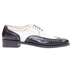 ROBERT CLERGERIE derby in pelle nera bianca bicolore UK7 EU40