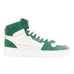 AXEL ARIGATO Dice green seude white leather high top sneakers EU36