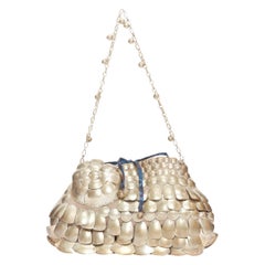 JAMIN PUECH gold metal petal flower embellished underarm chain bag