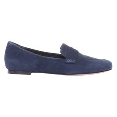 PORTE PAIRE navy Wildleder klassische Minimal Loafer Wohnungen EU36