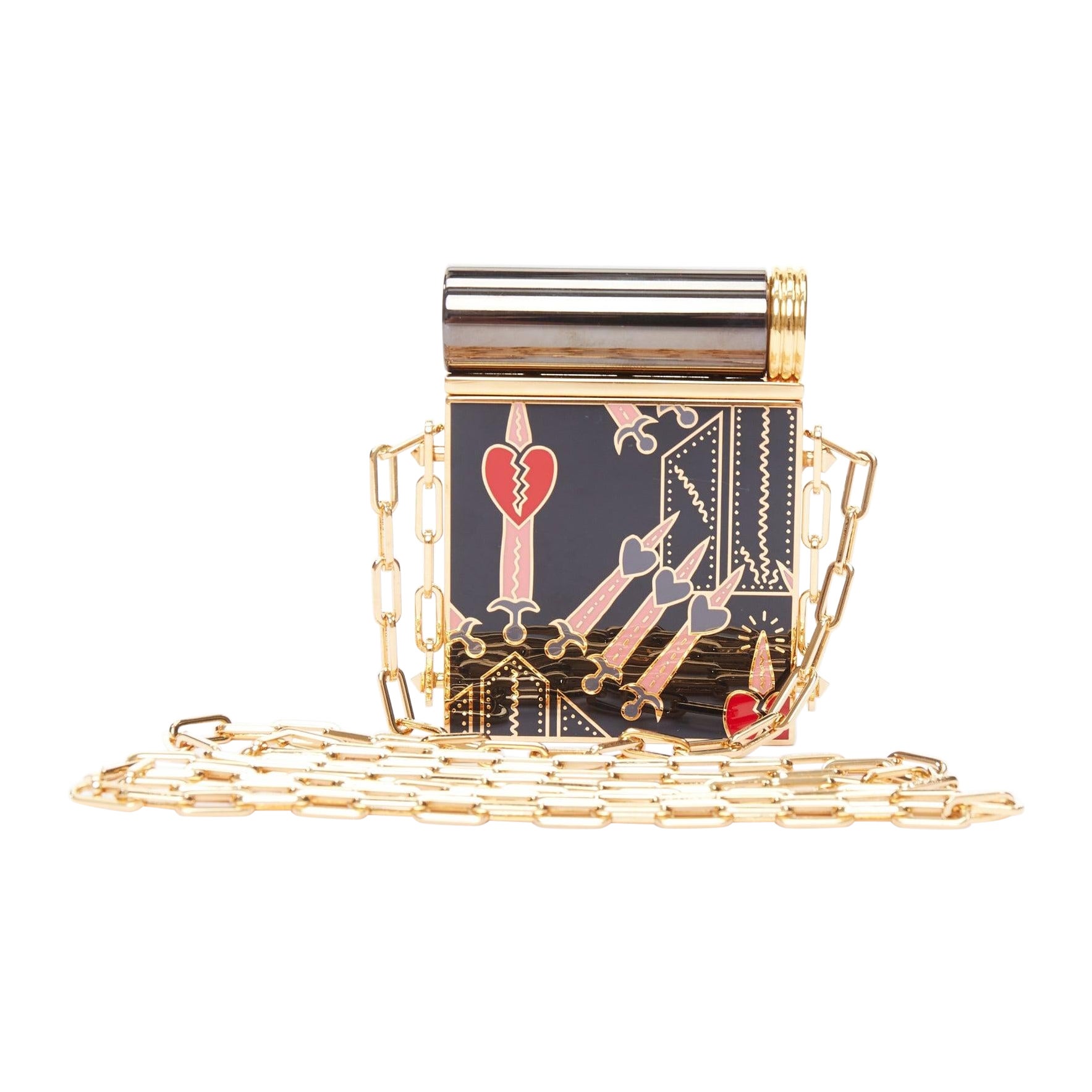 VALENTINO 2017 Runway Loveblade minaudiere compact mirror crossbody bag For Sale