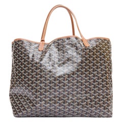 GOYARD St Louis schwarz braun Goyardine Canvas Leder Henkel Tote Tasche