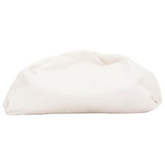 BOTTEGA VENETA Pouch off white cream soft leather oversized clutch bag