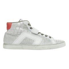 HERMES grey croc leather colorblock high top sneaker EU41.5 Kanye West