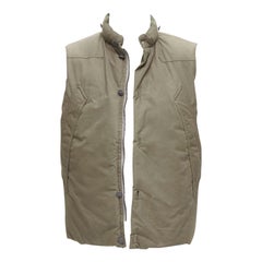 DER SAMMLER khaki weatherproof ventile cotton padded puffer vest jacket EU48 M