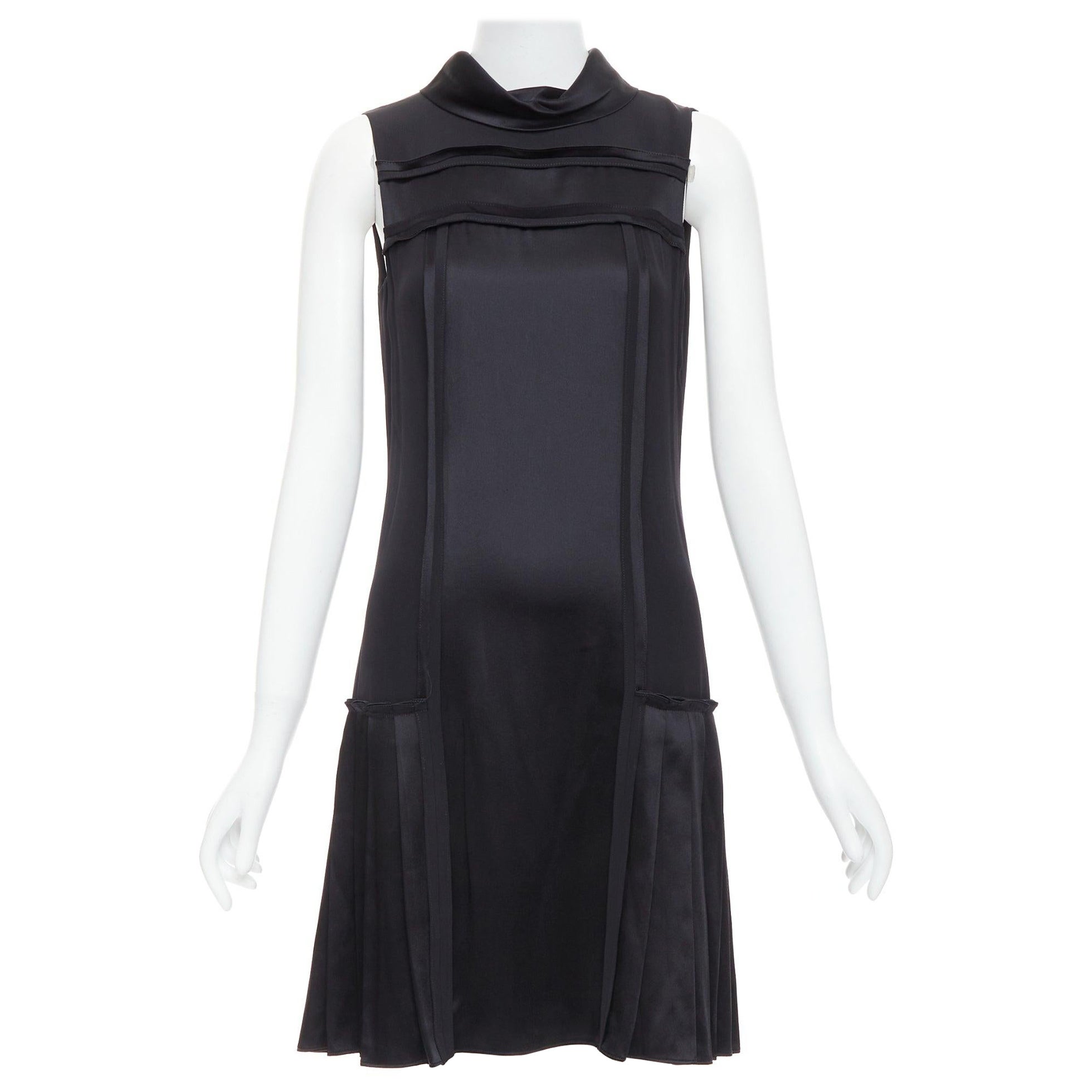 OSCAR DE LA RENTA F15 100% silk cotton foldover collar trimmed dress US0 XS For Sale