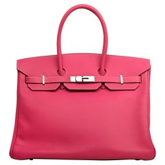 Hermes Rose Tyrien/ Rubis Epsom Leather 35cm Candy Birkin Bag PHW