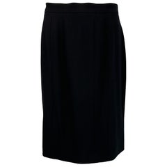 Chanel Primavera 1998 Gonna a tubino nera con pannelli in 100% lana 36